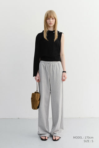 SUMMER WIDE JOGGER PANTS MELANGE GREY