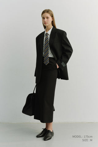 UNISEX OVERSIZED WOOL BLAZER BLACK