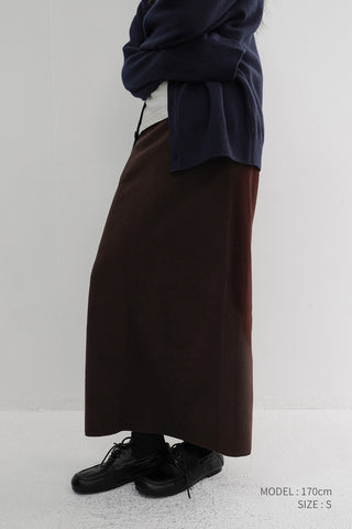 FLEECE MAXI SKIRT CHOCO BROWN