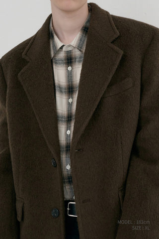 UNISEX ALPACA BLAZER COAT BROWN