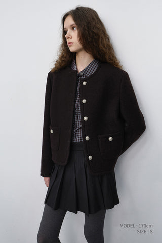 PLEATS MINI STRIPED SKIRT BLACK STRIPE