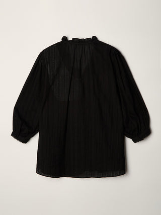 JANE FRILL BLOUSE BLACK