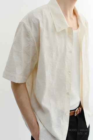 UNISEX HOLIDAY JACQUARD SHIRT CREAM JACQUARD