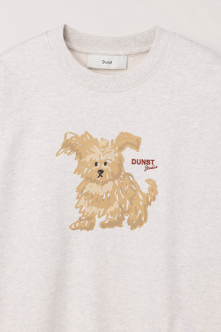 UNISEX PUPPY SWEATSHIRT OATMEAL MELANGE