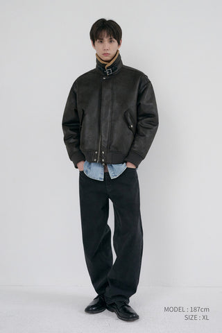 UNISEX VOLUME AVIATOR BLOUSON BLACK