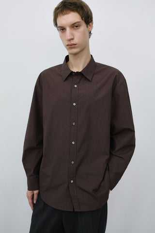 UNISEX REFINED COTTON SHIRT DARK BROWN
