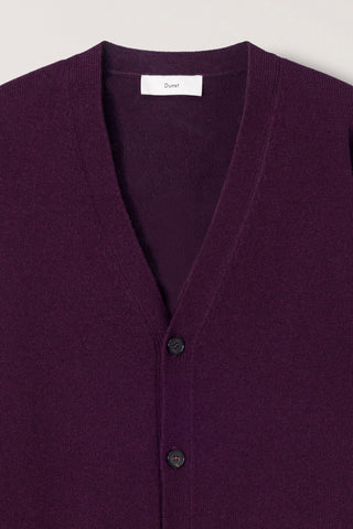 UNISEX V-NECK CARDIGAN PLUM