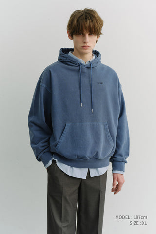 UNISEX GARMENT DYED HOODIE BLUE