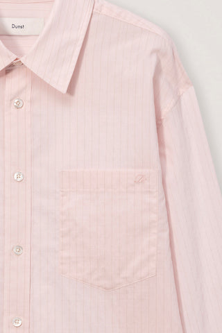 UNISEX SUMMER BREEZE STRIPED OVERSHIRT SOFT PINK