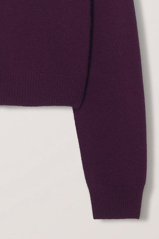 UNISEX COLLARED KNIT CARDIGAN PLUM PURPLE