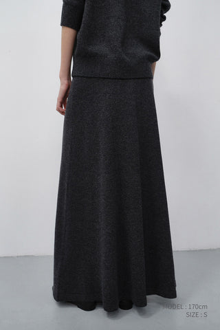 KNITTED MAXI SKIRT CHARCOAL GREY