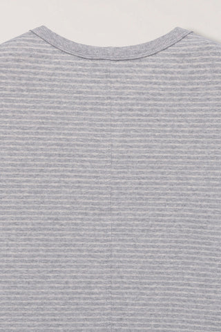 UNISEX HENLEY-NECK T-SHIRT GREY STRIPE