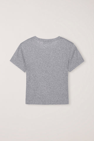 CROPPED SLIM TOP MELANGE GREY