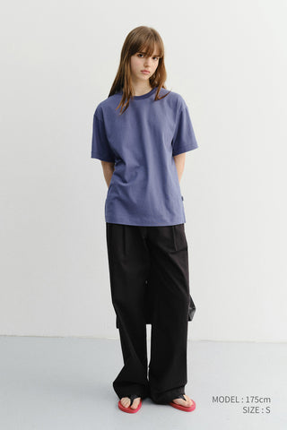 UNISEX ESSENTIAL LOOSE T-SHIRT WASHED BLUE NAVY