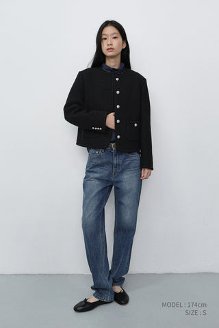 ESSENTIAL STRAIGHT JEANS BRUSHED BLUE