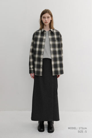 UNISEX WINTER FLANNEL CHECKED SHIRT OLIVE GREEN