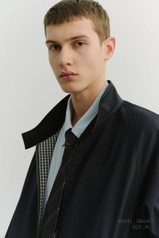 UNISEX MODERN HARRINGTON JACKET NAVY