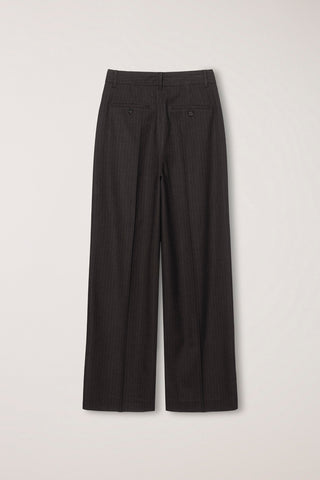 WINTER FLANNEL SLACKS DARK BROWN STRIPE