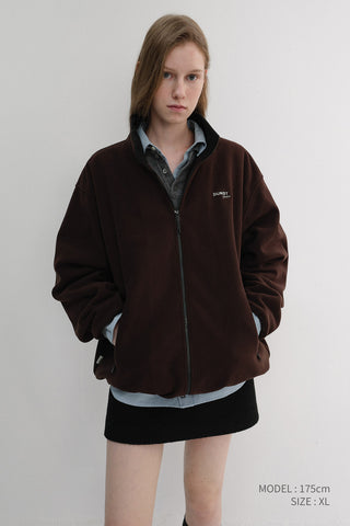 UNISEX ZIP-UP FLEECE SWEATSHIRT CHOCO BROWN