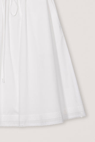 LACED MIDI FULL SKIRT WHITE