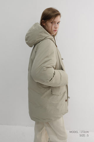 UNISEX GOOSE DOWN PARKA JACKET SOFT KHAKI