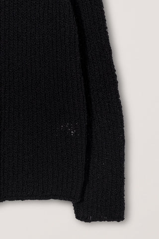 CROCHET CREWNECK KNIT BLACK