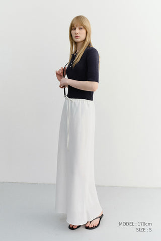 LINEN MAXI SKIRT WHITE