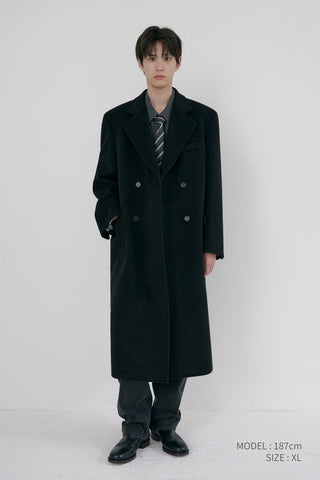 UNISEX LOOSE DOUBLE-BREASTED COAT BLACK