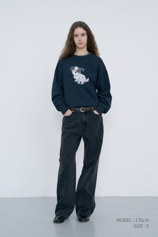 UNISEX PUPPY SWEATSHIRT FRENCH NAVY