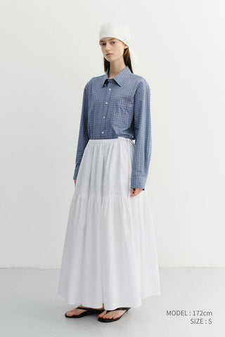 TIERED MAXI SKIRT WHITE