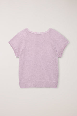 SUMMER LINEN V-NECK KNIT SOFT PINK