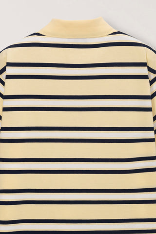 UNISEX STRIPED POLO SHIRT LEMON