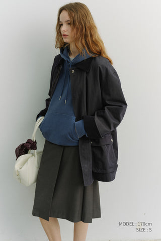UNISEX COTTON CHORE JACKET INDIGO NAVY