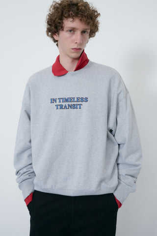 UNISEX SLOGAN SWEATSHIRT MID MELANGE GREY