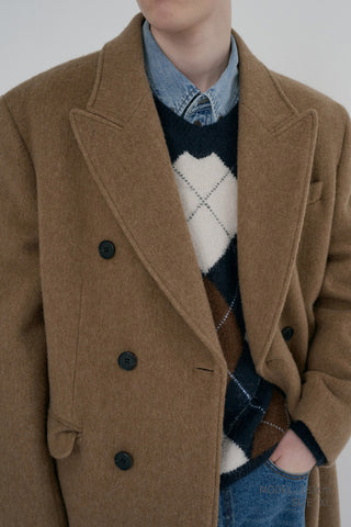 UNISEX TAILORED DOUBLE-BREASTED COAT CAMEL