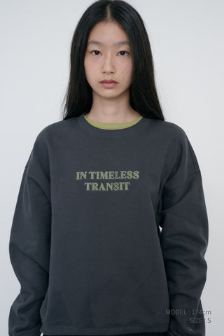 UNISEX SLOGAN SWEATSHIRT CHARCOAL GREY