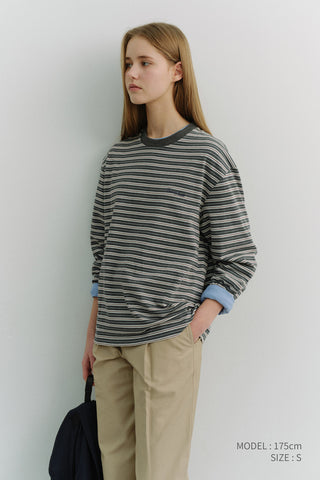 UNISEX STRIPED T-SHIRT GREY STRIPE