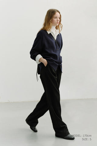 UNISEX BOYFRIEND KNIT CARDIGAN DARK NAVY