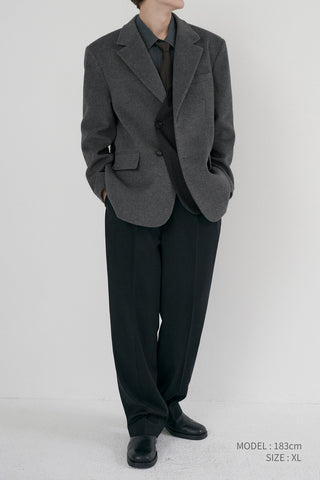 UNISEX LAYERED CASHMERE BLAZER CHARCOAL GREY