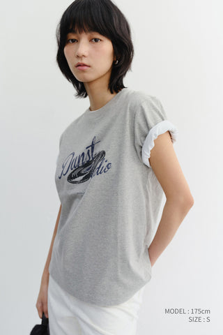 UNISEX VINYL T-SHIRT MELANGE GREY