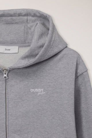 UNISEX CROPPED ZIP-UP HOODIE MELANGE GREY