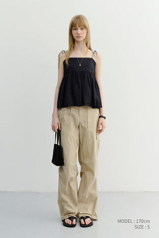 FLARED BUSTIER BLOUSE NAVY