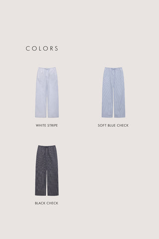 PAJAMA STRING PANTS SOFT BLUE CHECK