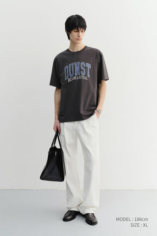 UNISEX VINTAGE ARCH LOGO T-SHIRT CHARCOAL GREY
