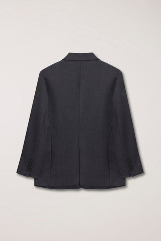 ESSENTIAL 2 BUTTON WOOL BLAZER MELANGE GREY