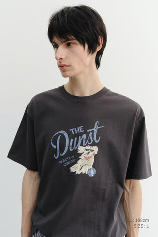 UNISEX DRAWING PUPPY T-SHIRT CHARCOAL GREY