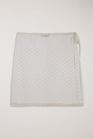 NEEDLEWORK LAYERING SKIRT IVORY