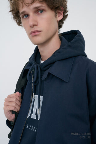 UNISEX ARCH LOGO HOODIE FRENCH NAVY
