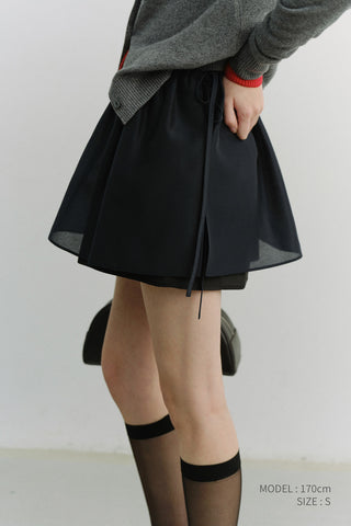 LAYERED VOLUME SKIRT NAVY