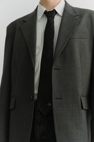 STRIPED TIE BLACK